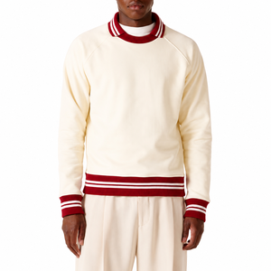 Sudadera con Capucha Tejida para Hombre, Manga Raglán, Estilo Preppy, Corte Regular, Color Sólido, Ropa de Invierno, 100% Algodón, con Bolsillo - Product Image 1