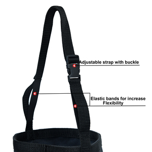 Black <b>Canvas</b> Horse Feed Bag Adjustable Strap Rectangular Leather Patch Durable Feeding Bag Bulk Wholesale OEM Supplier - Product Image 4