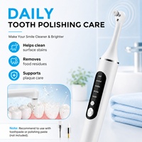 Nettoyeur dentaire électrique avec lumière LED, 5 modes, polisseur sonique pour les dents avec 6 têtes interchangeables, éliminateur de plaque et de tartre pour usage domestique