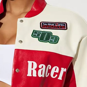 Premium Women's Embroidered Varsity Leather Jacket Fashion College Style OEM ODM Manufacturer Sample Service Available - Product Image 4