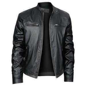 Veste en cuir 100% style occidental, coupe classique, résistante à l'eau, pour hommes, veste de motard, coupe-vent, qualité supérieure - Product Image 1