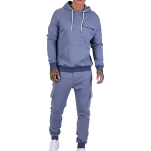 Ensemble de survêtement à capuche pour homme, manches longues, couleur unie, décontracté, coupe régulière, respirant, style sportif, idéal pour l'automne - Product Image 1