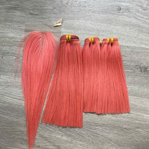 Cabello Virgen Vietnamita LINU de 100g, Trama Doble a Máquina de Súper Calidad, Liso Natural, Color Rosa - Product Image 3