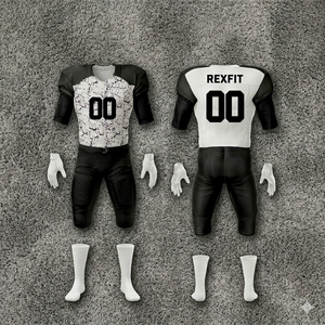 Ensemble d'uniformes de football américain Rexfit Sports pour jeunes, maillot personnalisé par sublimation et pantalon léger rembourré de protection - Product Image 1