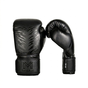 Gants de boxe personnalisés avec logo, en PU, respirants, non toxiques, fermeture à boucle, ensemble combo pour le sparring professionnel - Product Image 1
