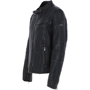Men's Genuine Leather Motorcycle Jacket Slim Fit Stand Collar Zipper Closure Windproof Moto Biker Style Autumn Wear - Product Image 6