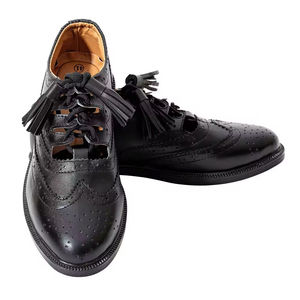 Zapatos Brogue Ghillie Escoceses al por Mayor con Empeine de Cuero Marrón, Suela de Goma y Cordones Largos con Borlas - Product Image 6
