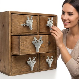 White Ceramic Reindeer Head Cabinet Knob Industrial Design Eco-Friendly Shape Easy Installation for Home Office Furniture Handle - Product Image 2