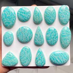 MAHNAJ GEMS Wholesale Natural Amazonite Cabochons Lot Wholesale Amazonite Gemstones Lot For Jewelry Making - Product Image 4