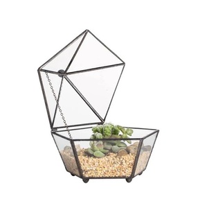 Terrario Geométrico OEM Pequeño de Vidrio para Plantas, Florero de Vidrio, Caja de Metal, Terrario de Cristal - Product Image 1