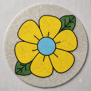 Napperons élégants brodés de perles de rocaille – Décoration de table raffinée pour la maison – Napperons personnalisés faits main avec broderie de perles de rocaille - Product Image 6