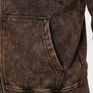Conjunto de Chándal Ligero de Algodón Sólido con Parche Bordado Desgastado Personalizado, Estilo Casual de Invierno, Pantalones Deportivos con Lavado Ácido - Product Image 5