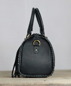 Nouveau Sac de Voyage de Luxe 2026 en Cuir Véritable Noir et Blanc à Carreaux avec Panneau en Cuir de Vachette et Détails Pompons pour Femme - Product Image 4