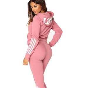 Conjunto Deportivo para Mujer, Otoño Invierno, Felpa, con Capucha, Talla Grande, Color Sólido, Antibacteriano, Ecológico, Transpirable, Personalizable - Product Image 5