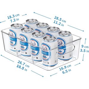 Set di 6 Organizzatori Trasparenti in Plastica per Dispensa con 2 Divisori, Contenitori in Acrilico per Cucina e Frigorifero - Product Image 3