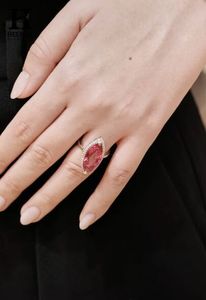 Custom Marquise Cut Ruby Tourmaline <b>Ring</b> Pendant Dual Use Jewellery Gold Lab Grown <b>Diamond</b> Convertible <b>Ring</b> - Product Image 1