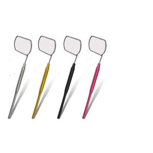 Handheld Gold-Plated Stainless Steel <b>Lighted</b> Pocket <b>Mirror</b> for Professional Salon Lash Extension Application - Product Image 1