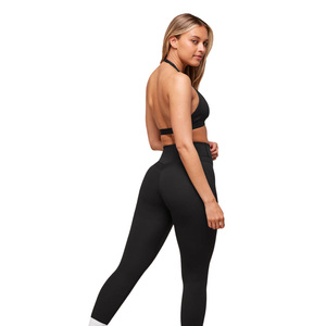 Sujetador Deportivo Minimalista para Mujer con Logotipo Personalizado, Soporte Ligero, Nailon y Spandex Transpirable, Top de Yoga con Tirantes, para Entrenamiento, Gimnasio, Fitness, Color Negro Sólido - Product Image 6