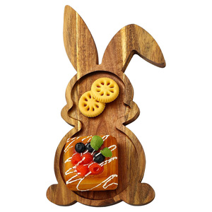 Juego de platos para servir con forma de conejito Premium, platos de charcutería de madera con forma de conejo anidado para Pascua o primavera para decoración del hogar y niños - Product Image 5