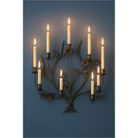 Applique murale artisanale en fer forgé à double bras, élégante et minimaliste, en métal noir, avec lumière de bougie électrique pour décoration moderne