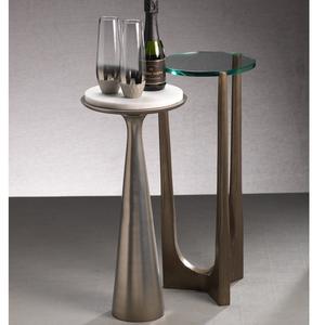 Mesa de Cóctel de Aluminio Pulido de Alta Calidad, Mueble Premium con Detalles Metálicos, Mesa Auxiliar para Hogar, Hotel, Vino y Bebidas, Latón - Product Image 1