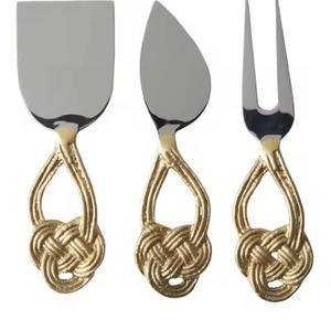 Juego de Cuchillos para Queso de Metal con Acabado Plateado de Lujo, Juego de Cuchillos Profesionales para Cortar Queso para la Cena - Product Image 2