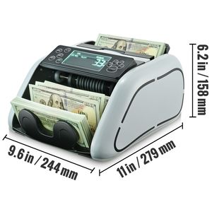 Machine de comptage d'argent grande capacité avec tri automatique des billets, détection de contrefaçon UV, MG et IR, comptage de devises USD et EUR - Product Image 5