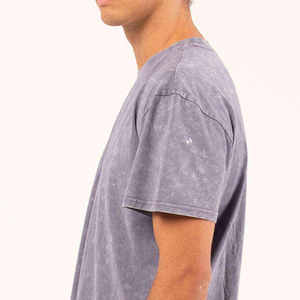 เสื้อยืดพิมพ์ลายผ้าฝ้าย 100% แบบกำหนดเอง ราคาขายส่ง ดีไซน์ฟอกสีแบบแอซิดวอช พิมพ์ลายเสื้อยืดผู้ชายผ้าฝ้าย - Product Image 5