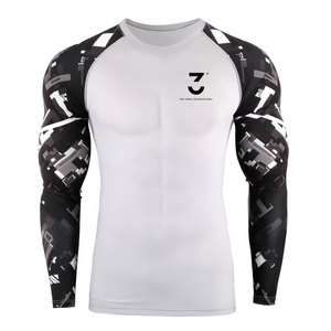 Rashguard pour hommes à coutures renforcées durables, séchage rapide, impression personnalisée, 220g Spandex/Polyester pour les arts martiaux mixtes - Product Image 1