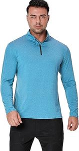 Chemises de sport à manches longues pour hommes, sweat-shirt à demi-zip, hauts de fitness pour le jogging, respirants, compressifs, pour la course à pied - Product Image 2