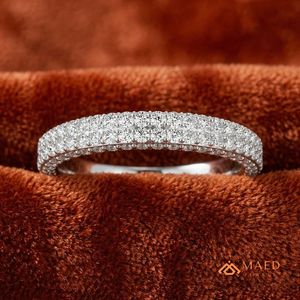Anillo de Eternidad de Plata de Ley 925 con Moissanita, Anillo de Boda con Diamantes, Joyería Fina para Mujer, EE. UU. - Product Image 5