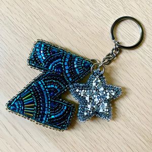 Decorative Floral Embroidery Beaded <b>Keychain</b> Handmade with Detailed Craftsmanship for Everyday Fashion Accessories - Product Image 5