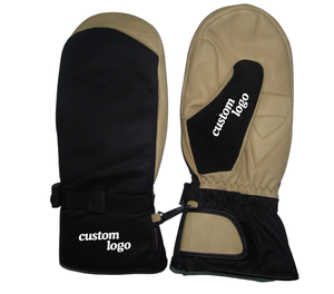 Guantes de Esquí Personalizados con Logotipo, Impermeables y Resistentes al Viento, con Palma de Cuero Genuino y Correa de Muñeca Ajustable - Product Image 1