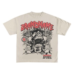 เสื้อยืดผู้ชายผ้าฝ้าย 100% ทรงหลวม พิมพ์ลาย เสื้อยืดโอเวอร์ไซส์ผู้ชาย 240 GSM ผ้าฝ้ายพรีเมียม สีขาว พิมพ์ลายกราฟิก DTG โลโก้สั่งทำ - Product Image 3