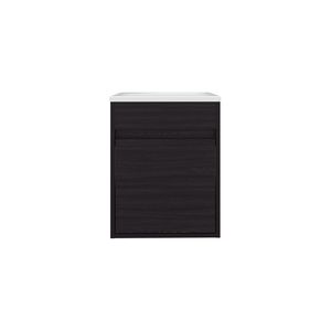 Furman Single-Door Bathroom Vanity with Open <b>Shelf</b> Compact Floating Sink Base Cabinet Black-for <b>Small</b> Spaces - Product Image 3