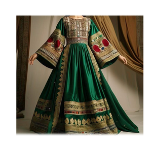 Vestido largo tradicional afgano para mujer con bordado artesanal colorido, MOQ bajo, directo de fábrica, etiqueta privada, envío rápido - Product Image 5