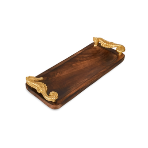 Bandeja de servir de madera de acacia natural hecha a mano, bandeja de MDF decorativa para desayuno, té y café, en oferta. - Product Image 6