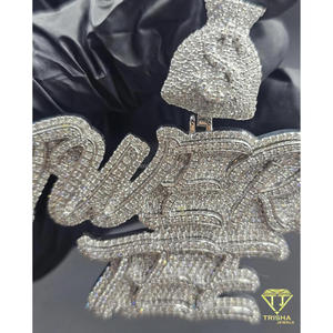 Pendentif personnalisé « TWERK TEE » serti de diamants Moissanite, collier Hip Hop, bijoux brillants, cadeau pour homme et femme - Product Image 3