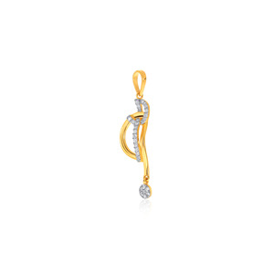 Pendentif en or jaune avec diamant rond taille brillant cultivé en laboratoire, style minimaliste pour femme, idéal pour le quotidien - Product Image 2