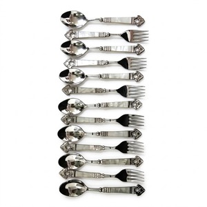 Ensemble de cuillères de service en acier inoxydable de luxe, élégantes, avec manche en nacre, couverts pour la maison, l'hôtel, les restaurants, ou comme cadeau. - Product Image 5