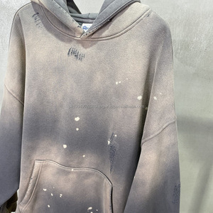 Sudadera con capucha personalizada Fabricante OEM Logo Oversized Pullover Sudadera Vintage Bordado personalizado Lavado ácido Sudadera con capucha Hombres - Product Image 3