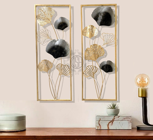 Juego de 2 Piezas de Arte Mural de Metal Dorado, Decoración de Pared de Hierro para Sala de Estar, Dormitorio, Pasillo e Interior del Hogar - Product Image 6
