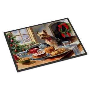 Nouveau paillasson de biscuits de Noël Silky Terrier antidérapant intérieur extérieur lavable pile basse 18H X 27W pour entrée ou porte d'entrée - Product Image 1