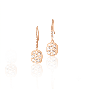 Pendientes colgantes de diamantes de laboratorio, diseño de aro de oro macizo de 10K y 14K, elegantes joyas finas de aro, regalo de boda para mujer, regalo significativo. - Product Image 6