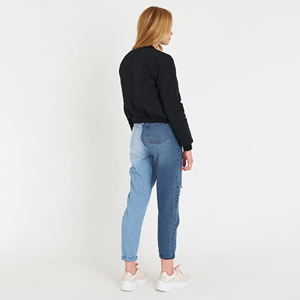Blouson bomber matelassé zippé pour femme, manches raglan, style moto, classique, en nylon matelassé losanges - Product Image 6