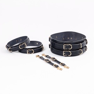 Ensemble Harnais Gothique en Cuir Véritable avec Ceinture de Taille, Manchettes de Cuisse et Jarretière à Anneau de Jambe Réglable, Sangle Corporelle Style Punk RTTS-0063 - Product Image 1