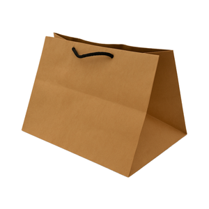 Bolsas de Compra de Papel Kraft Marrón y Blanco Reciclables y Ecológicas, Diseño Simple, Bolsas de Mano para Boutique, Artículos Promocionales - Product Image 1