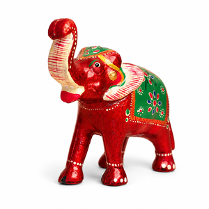 Figurine d'éléphant en bois artisanale, peinte à la main, style Art Déco, statue pour la maison ou le bureau, décoration de table de mariage faite à la main - Product Image 4