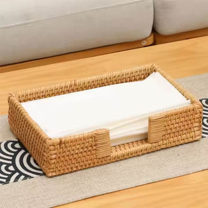 New Products Rattan Tissue Box With Wood Lid Handwoven OEM Variety of Colors Decoration <b>Table</b> and <b>Bath</b> Accessories Handmade - Product Image 5