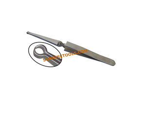 Pince à perles en acier inoxydable avec embout en caoutchouc irrégulier de 160 mm pour la manipulation précise des outils de fabrication de bijoux (sécurité croisée) - Product Image 2